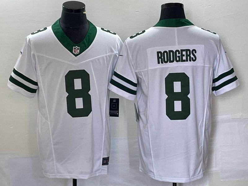 Men New York Jets #8 Rodgers White Nike Throwback Player Game NFL Jersey->women mlb jersey->Women Jersey